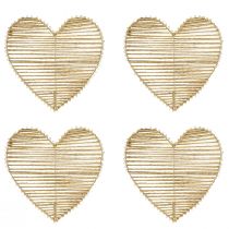 Product Decorative Heart Jute Natural for Christmas Decoration to Hang 20cm 4 Pcs