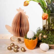 Product Decoration Chicken White Orange Honeycomb Figures Easter 19×12×20cm 2 pcs