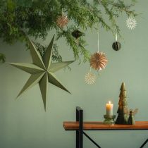 Product Decorative star made of paper and jute for hanging, a festive eye-catcher.