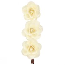 Product Decorative Roses Cream Artificial Roses made of wood Ø7cm 12 pcs
