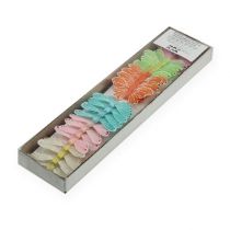 Product Feather butterflies on wire colored 5.5cm 24 pcs