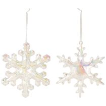 Product Decorative Snowflakes, Winter Decoration, Iridescent, Ø14–15cm, 2 pieces