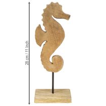 Product Decorative seahorse wooden table decoration natural blue H28cm