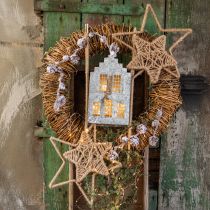 Product Decorative star for hanging jute star natural Ø18cm 4 pcs