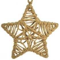 Product Decorative star for hanging jute star natural Ø18cm 4 pcs