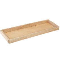 Product Decorative tray oblong wooden tray natural 42×14×3cm 3pcs