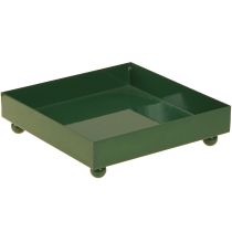 Product Decorative tray square metal tray green 15×15cm 2pcs