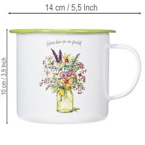 Product Decorative mug/plant pot, enamelled, Ø11.5cm H10cm