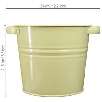 Product Decorative metal pot, green/yellow, flower pot, 31x26x21.5cm