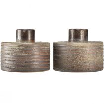 Product Decorative Vase Ceramic Ceramic Vase Brown Blue Grey 12x10.5cm 2pcs