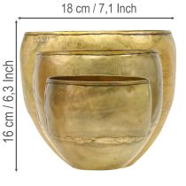 Product Decorative vases brass look metal vases Ø18/15/12.5cm set of 3