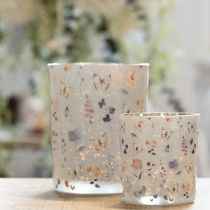 Product Decorative glass lantern with butterfly design for stylish home accents, 8cm, 4 pieces