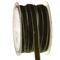 Product Velvet ribbon green gift ribbon velvet dark green 10mm 20m