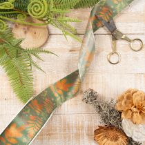 Product Decorative ribbon with leaf motif, autumn decoration, 40mm x 15m