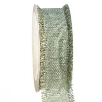 Product Decorative Ribbon Fringe Decorative Ribbon Light Green Gold W40mm L15m