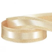 Product Decorative ribbon gold with glitter and stripes gift ribbon 25mm 20m