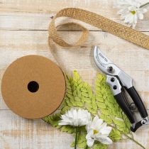 Product Decorative jute ribbon, yellow, natural, 25mm; rustic decorative jute ribbon, 10m