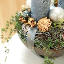 Product Velvet ribbon, star ribbon, grey gold, decorative ribbon, 25mm wide, 8m long