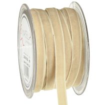 Product Decorative ribbon velvet ribbon gift ribbon Velvet Beige 10mm 20m