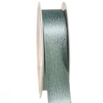 Product Decorative ribbon shimmering green glamour 25mm 20m