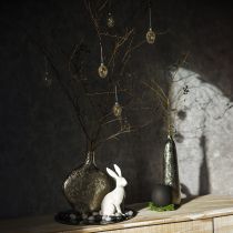 Product Decorative Hanging Egg Glass Filled Easter Decoration for Hanging 5x8cm 6 Pcs