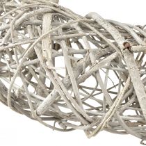 Product Decorative wreath wood decoration rattan natural white Ø40cm H9,5cm