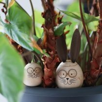 Product Decorative rabbit made of wood and metal with a humorous design, a friendly eye-catcher, 19cm, 2 pieces