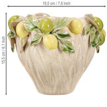 Product Decorative ceramic flowerpot – lemon pattern for southern flair Ø19.5cm