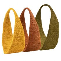 Product Decorative ring jute ring wide loop yellow ochre brown Ø30cm 3pcs