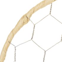 Product Decorative rings for hanging with raffia and wire mesh Ø20cm, 4 pcs Boho wall decoration Window decoration