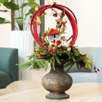 Product Decorative ring jute decoration loop red dark red Ø30cm 4pcs