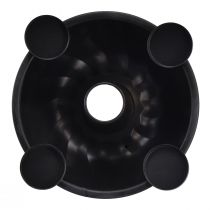 Product Decorative metal bowl in black – Gugelhupf design, 26 cm – Stylish tealight holder for a cozy ambience