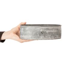 Product Decorative metal bowl, oval, grey, L22.5/19.5/16cm, set of 3