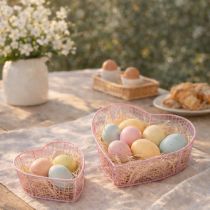 Product Wire baskets, heart-shaped, for decoration and organization, 20cm, set of 4.