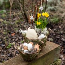 Product Wire basket metal basket with handle wood rust decoration Ø18cm