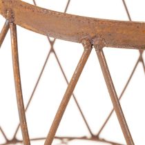 Product Oval wire basket with handle, garden decoration, rust finish, 30/25cm, set of 2