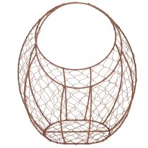 Product Wire basket, metal planter, spring decoration, Easter basket, brown, rust finish, H34cm L30cm