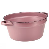 Product Bucket with handles metal planter pink Ø22.5cm H10.5cm