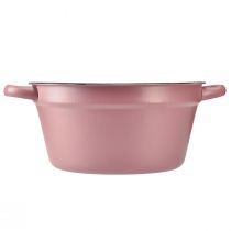 Product Bucket with handles, metal planter, pink, Ø22.5cm, H10.5cm