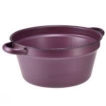 Product Bucket with handles plant tub metal purple Ø22.5cm H10.5cm