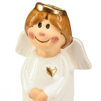 Product Adorable ceramic angel with gold accents white 7 cm – gift idea and lovely decoration – 6 pieces