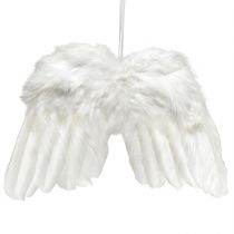 Product Angel wings made of white feathers – romantic Christmas decoration for hanging 25×18cm 3pcs