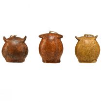 Product Adorable Owl Pendants – Rustic Browns, 5.6 cm – Perfect Decoration for Fall and Christmas – 3 pcs