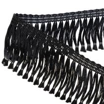 Product Black fringed ribbon 4cm, cordon trim, decorative fringed lurex 25m