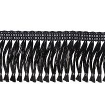 Product Black fringed ribbon 4cm, cordon trim, decorative fringed lurex 25m