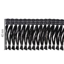 Product Black fringed ribbon 4cm, cordon trim, decorative fringed lurex 25m