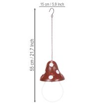 Product Metal feeding station, fly agaric design, hanging, red and white, 25.5cm