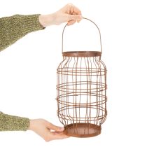 Product Garden lantern, metal, rusted finish, handle, vintage, Ø19.5cm