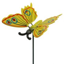 Butterfly on the stick 17cm yellow
