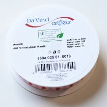 Product Gift ribbon with hearts, ideal for creative packaging ideas and personal gifts, 2.5 cm wide, 15 m long